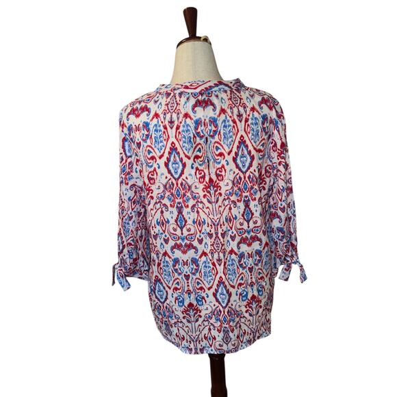 Slim factor by Investments 3/4 sleeve paisley top size M - NWT - Picture 4 of 8